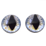 High Domed Pastel Blue and Tan Dragon Glass Eyes