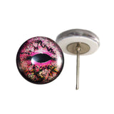 Pink Lizard Glass Eyes on Wire Pin Posts