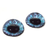 High Domed Purple and Teal Steampunk Clockface Glass Eyes