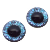 High Domed Purple and Teal Steampunk Clockface Glass Eyes