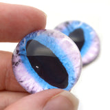 High Domed Purple and Blue Fantasy Cat Glass Eyes