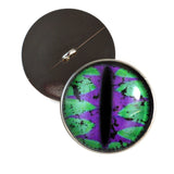 Sew On Buttons Purple and Teal Green Dragon Glass Eyes