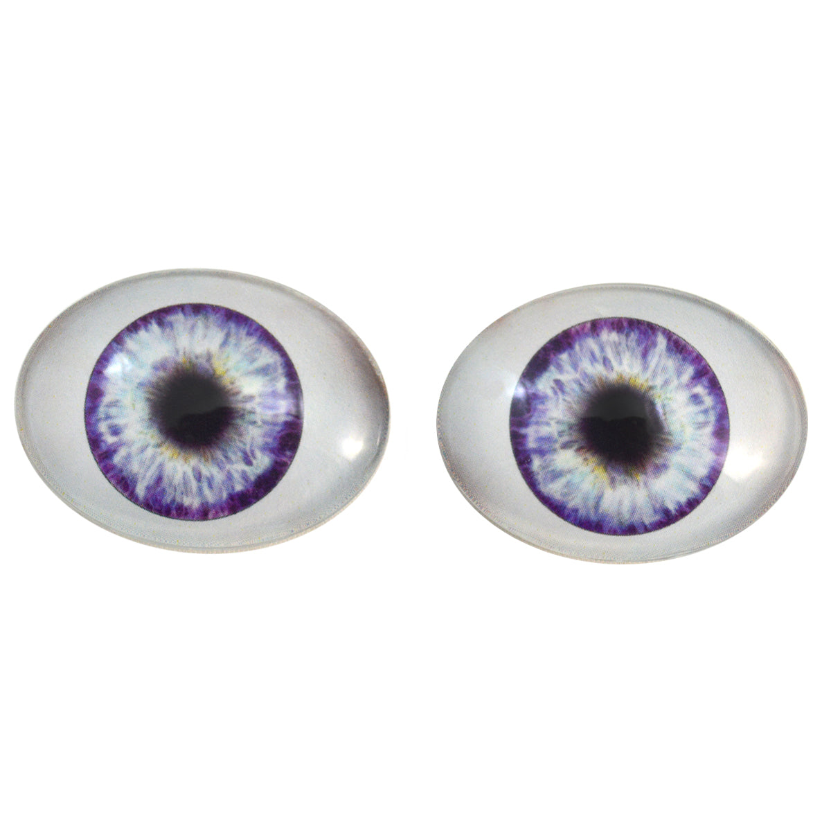 Glass Oval Paperweight Doll Eyes with a Human Iris - 1 pair (5035 Seri