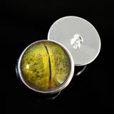 Sew On Buttons Green Python Snake Reptile Glass Eyes