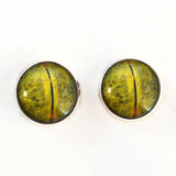 Sew On Buttons Green Python Snake Reptile Glass Eyes