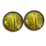 Sew On Buttons Green Python Snake Reptile Glass Eyes