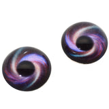 High Domed Rainbow Spiral Galaxy Glass Eyes