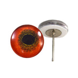 Red Bird Glass Eyes on Wire Pin Posts