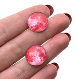 Red Moon Glass Cabochons