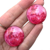 Red Moon Glass Cabochons