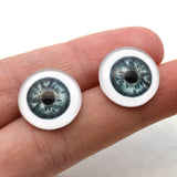 Sage Green and Blue Human Glass Eyes with White Scleras