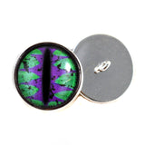 Sew On Buttons Purple and Teal Green Dragon Glass Eyes