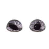 High Domed Silver Gray Cat or Dragon Glass Eyes