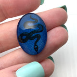 Dark Blue Metallic Snake 18x25 Cabochon