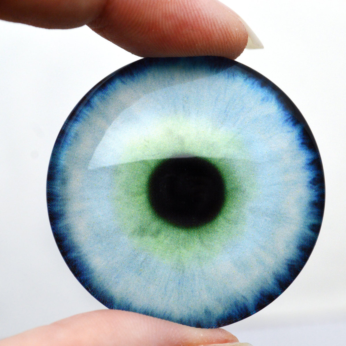 Natural Light Baby Blue Human Inspired Glass Eyes – Handmade Glass