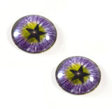 Purple and Green Star Fantasy Glass Eyes