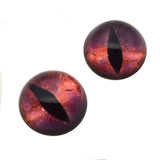 High Domed Striking Red Galaxy Dragon Glass Eyes