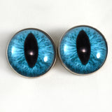Sew On Buttons Teal Cat Glass Eyes