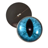 Sew On Buttons Teal Cat Glass Eyes