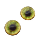 High Domed Green Tiger Glass Eyes