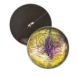 Sew On Buttons Yellow and Purple Lizard Glass Eyes