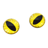 High Domed Yellow Cat or Dragon Glass Eyes