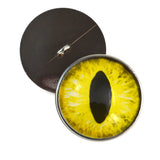 Sew On Buttons Yellow Cat or Dragon Glass Eyes