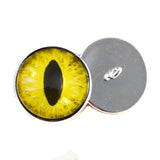 Sew On Buttons Yellow Cat or Dragon Glass Eyes