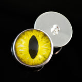 Sew On Buttons Yellow Cat or Dragon Glass Eyes