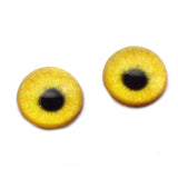 High Domed Yellow Flamingo Bird Glass Eyes