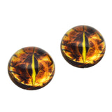 High Domed Yellow Fractal Dragon Glass Eyes