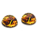High Domed Yellow Fractal Dragon Glass Eyes