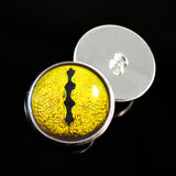 Sew On Buttons Yellow Snake Glass Eyes