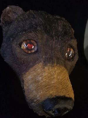 One of a Kind Bear Sculpture Made with Animated Teddy Bear Glass Eyes
