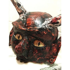 Paper Mache Mask Maker Brings Wall Masks to Life with Glass Eyes