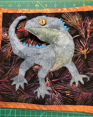 Fabric Lizard Completed with Glass Dragon Eyes