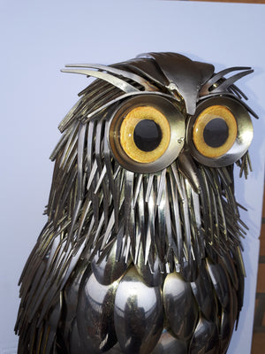 Cutlery Owl with Yellow Glass owl Eyes