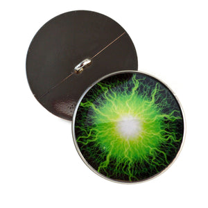 Electric green lightning sew on glass eyes