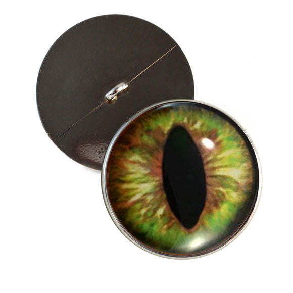 Green and Brown Cat or Dragon sew on glass eyes