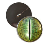 Green Dinosaur Sew-On Button Glass Eyes