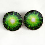 Electric green lightning sew on glass eyes
