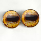 Golden goat inspired sew on glass eyes