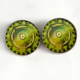 Green cogs cyberpunk sew on glass eyes