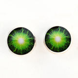 Electric green lightning sew on glass eyes