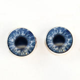 Gray Blue Human inspired sew on glass eyes