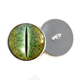Green Dinosaur Sew-On Button Glass Eyes