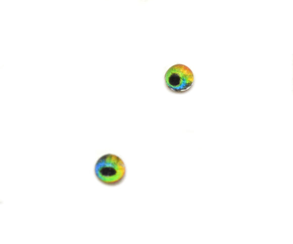 Tiny 4mm Rainbow Lizard Glass Eyes