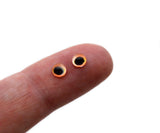 Tiny 4mm Peach Red Fry Fish Glass Eyes