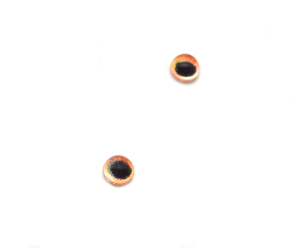 Tiny 4mm Peach Red Fry Fish Glass Eyes
