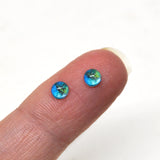 Tiny 4mm Blue Lizard Glass Eyes